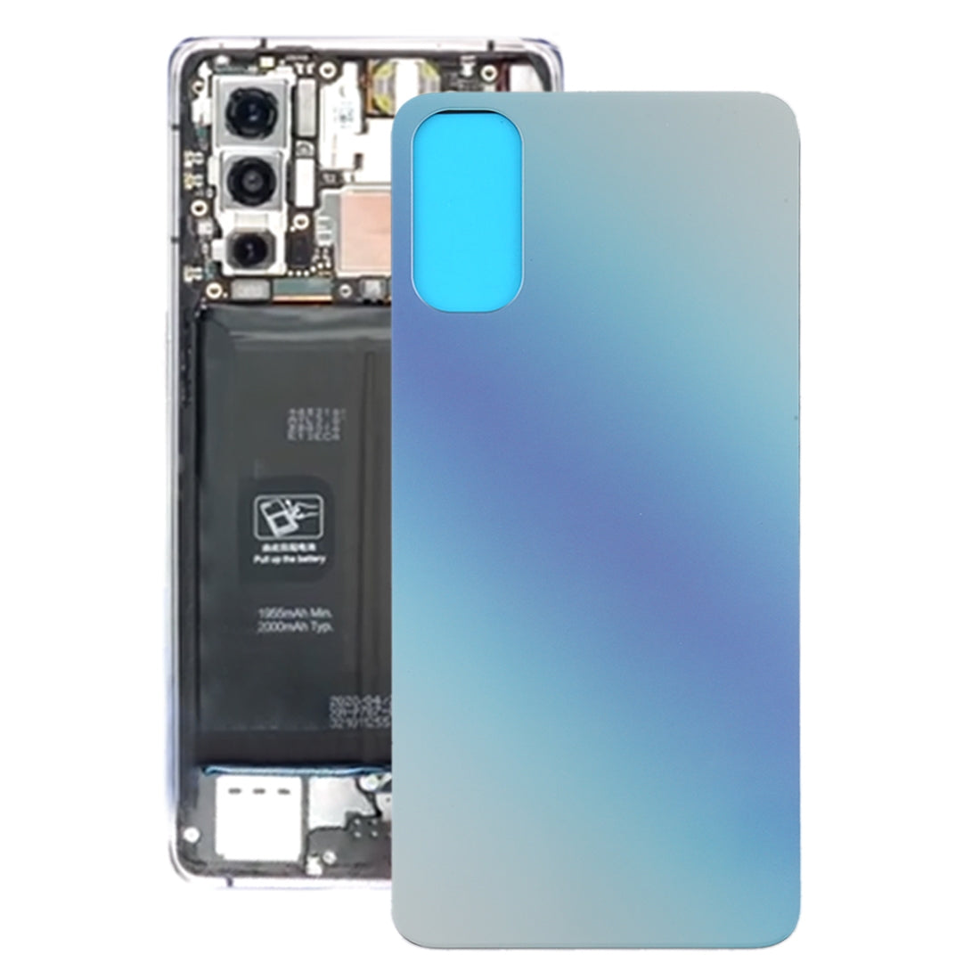 For OPPO Reno4 5G Battery Back Cover (Blue)