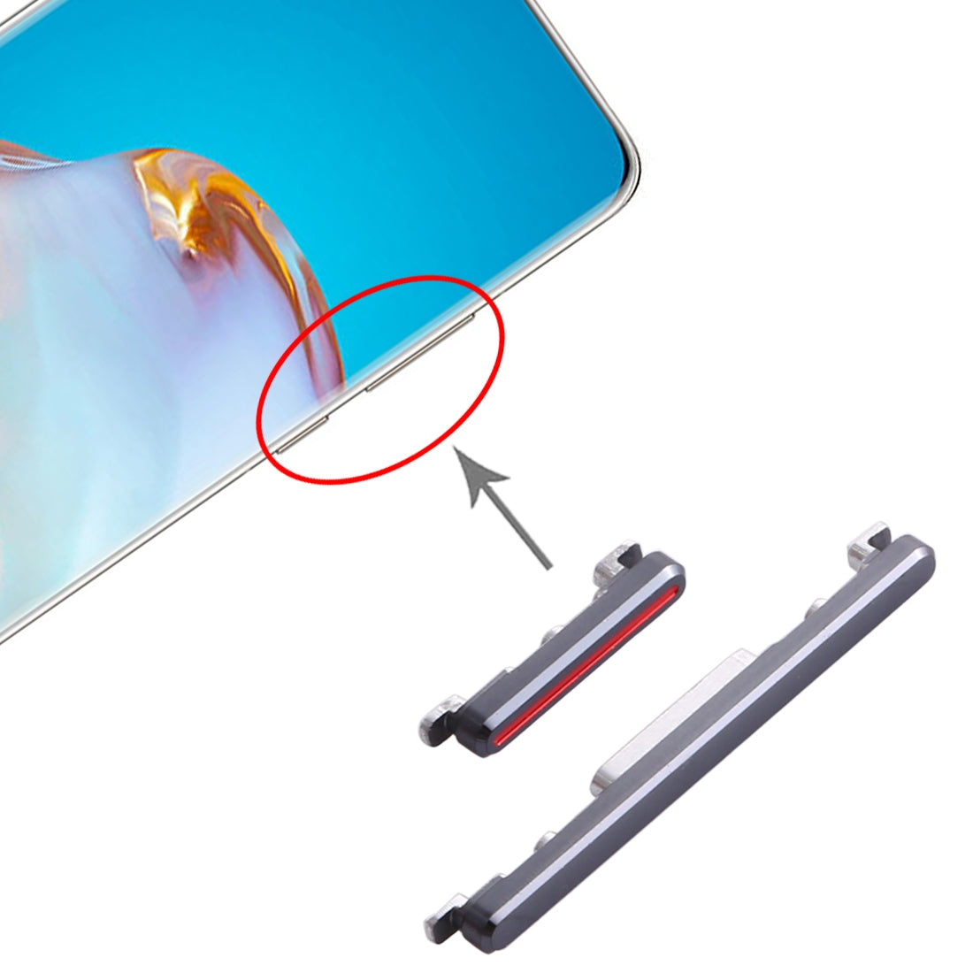 For Huawei P40 Pro Power Button and Volume Control Button (Black)