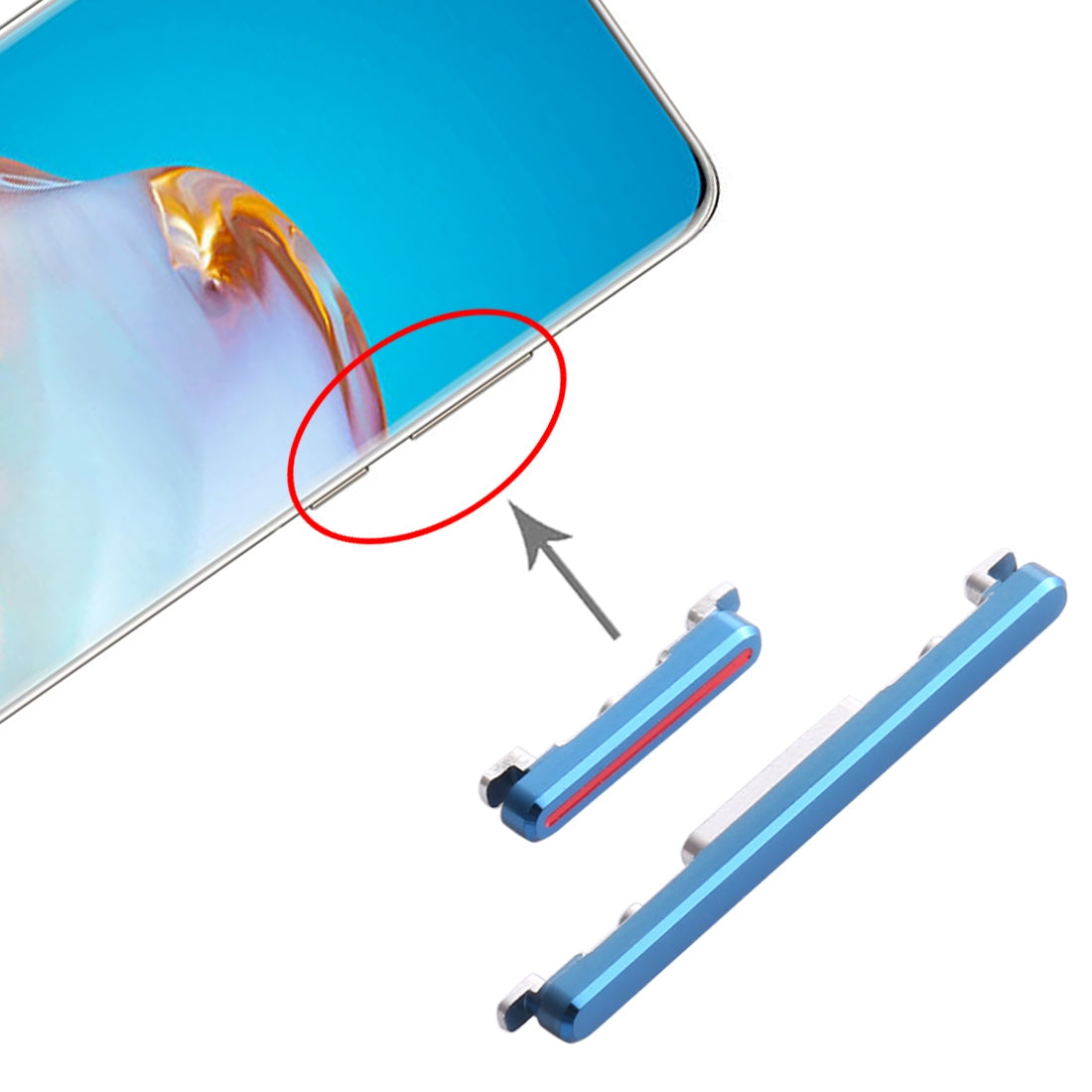 For Huawei P40 Pro Power Button and Volume Control Button (Blue)