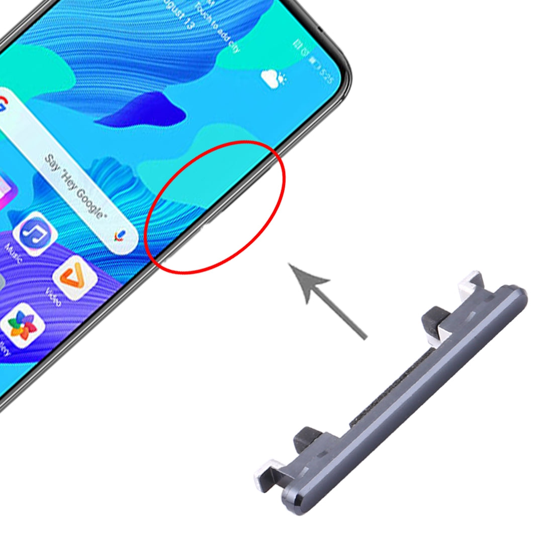For Huawei Nova 5T Power Button and Volume Control Button (Black)