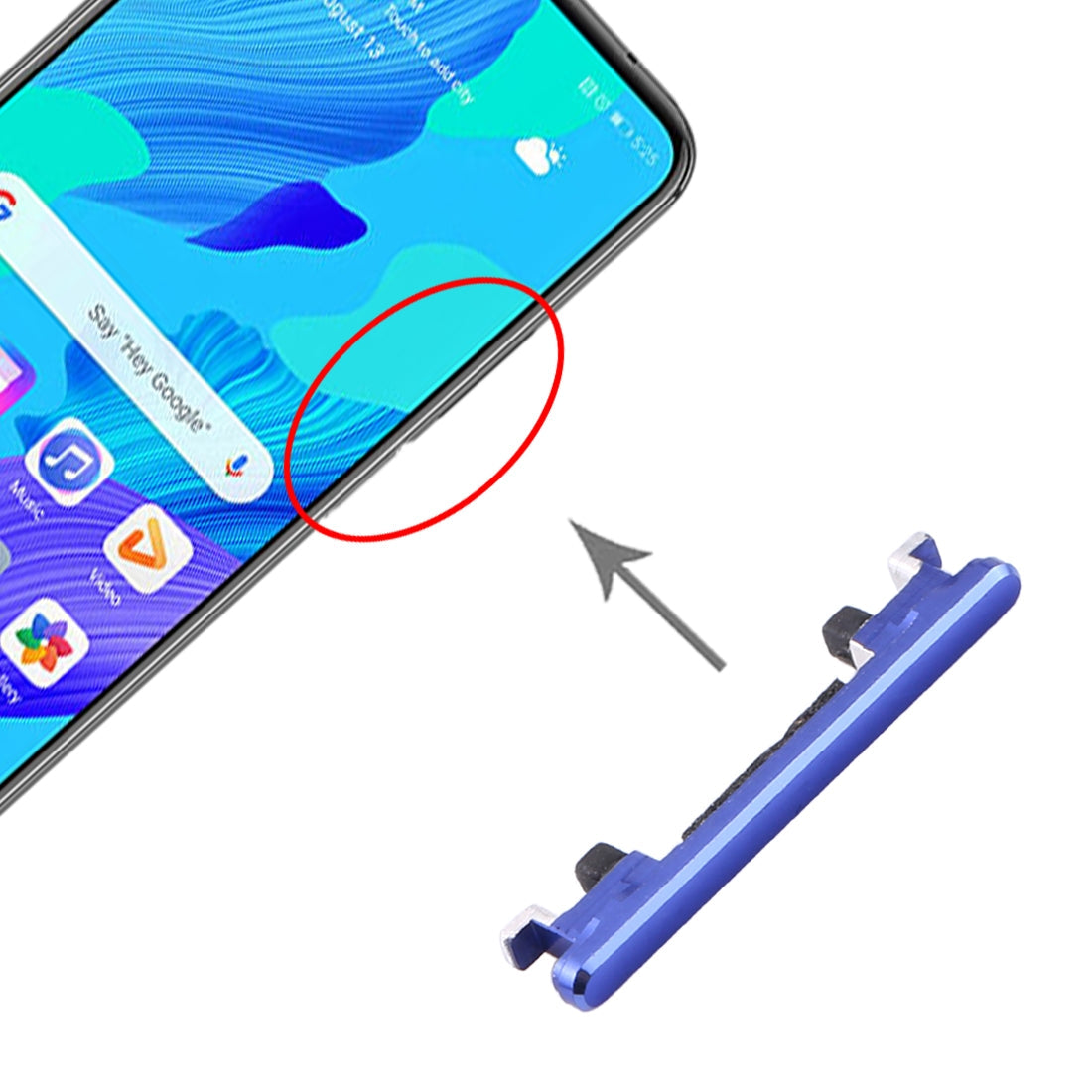 For Huawei Nova 5T Power Button and Volume Control Button (Blue)