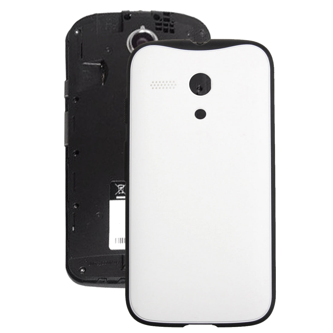 Original Anti-shock Battery Back Cover for Motorola Moto G (White + Black)