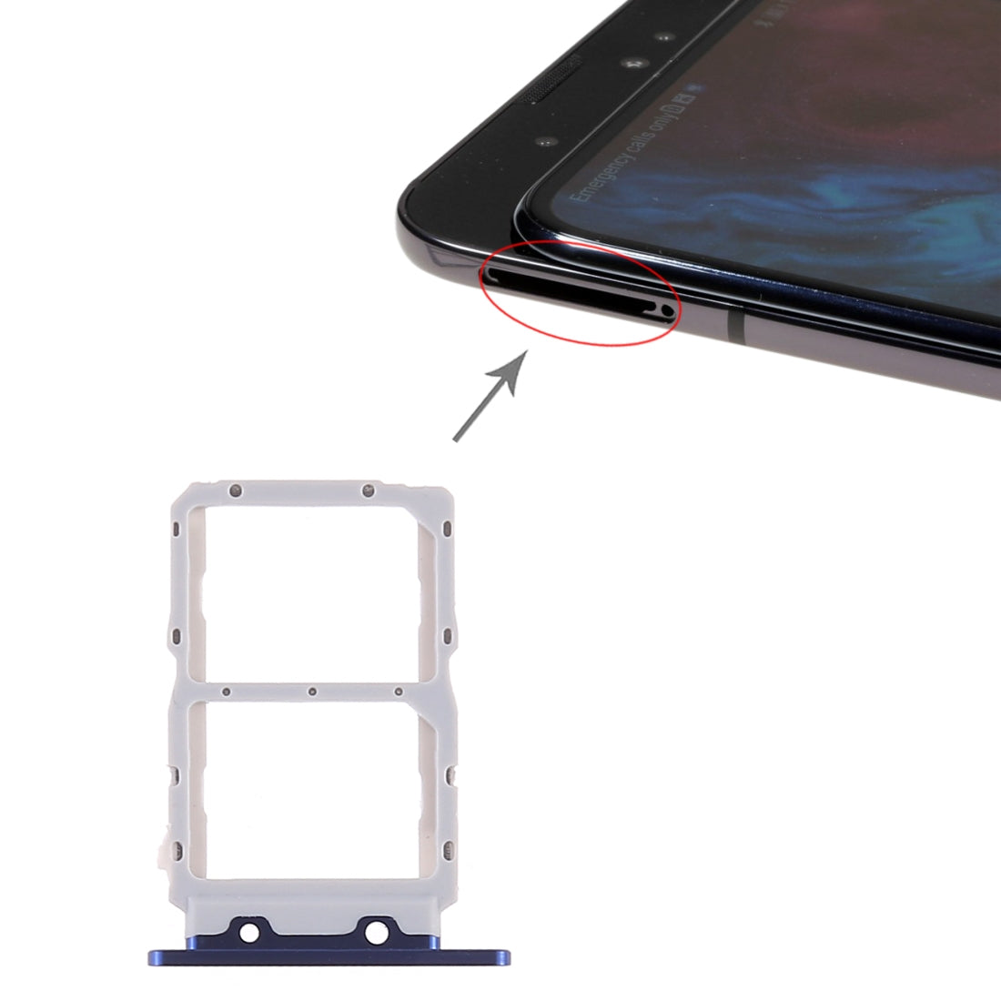 SIM Card Tray + SIM Card Tray for Huawei Honor Magic 2(Blue)