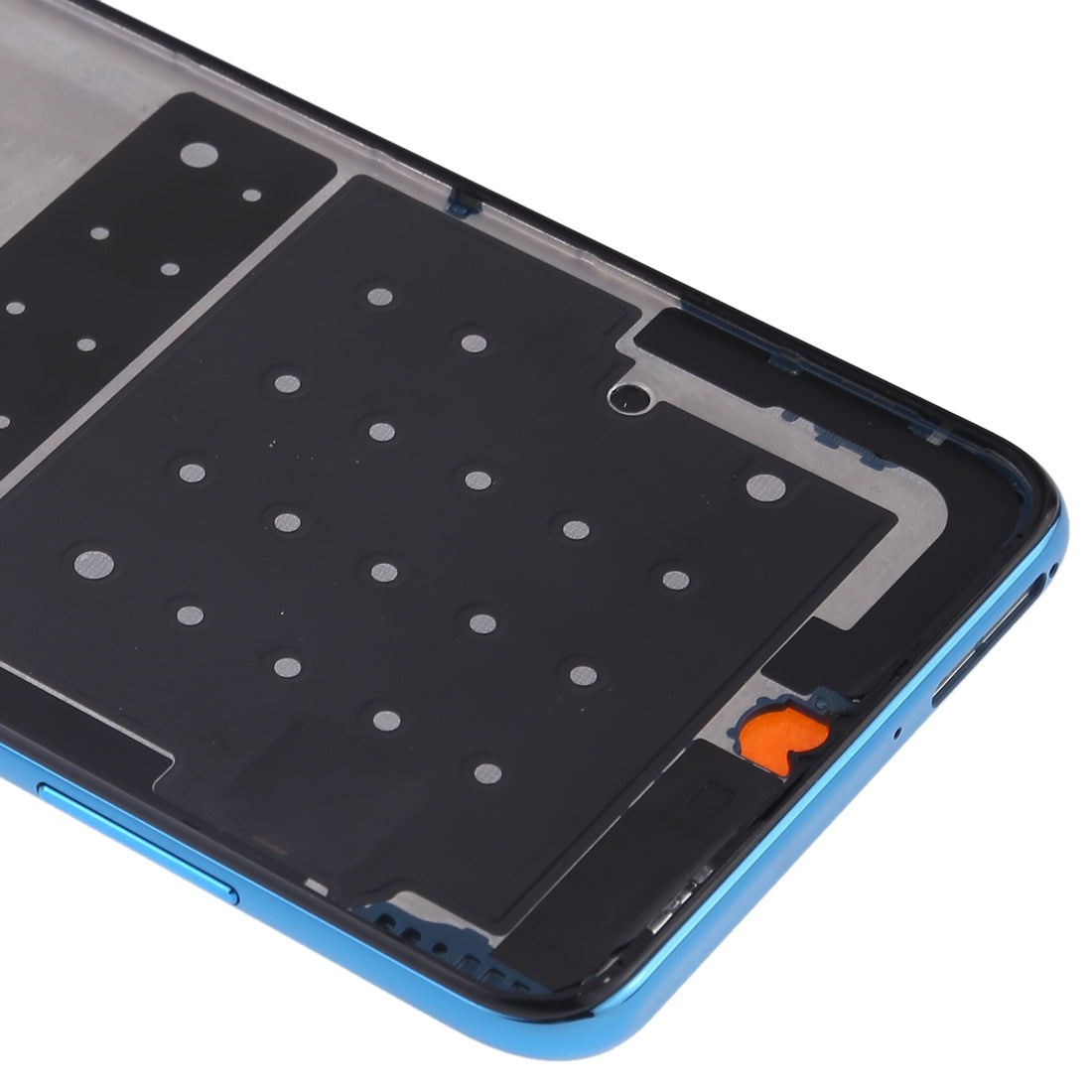 Front Housing LCD Frame Bezel Plate with Side Keys for Huawei P30 Lite (24MP)(Blue)