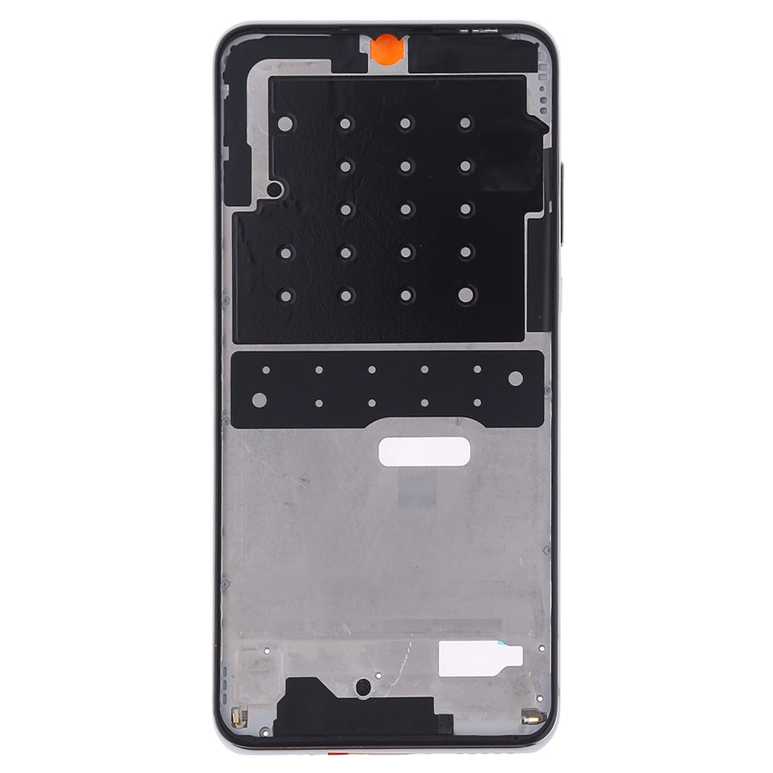 Front Housing LCD Frame Bezel Plate with Side Keys for Huawei P30 Lite (24MP)(Silver)