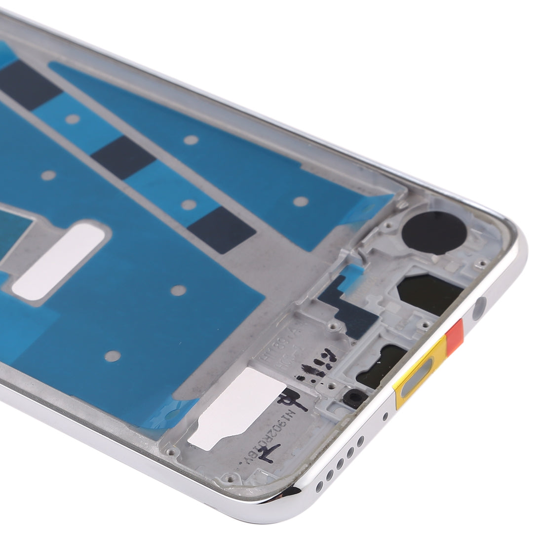 Front Housing LCD Frame Bezel Plate with Side Keys for Huawei P30 Lite (24MP)(Silver)