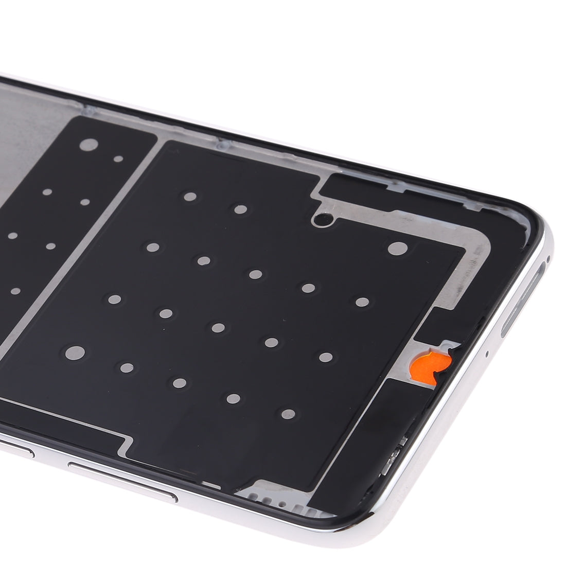 Front Housing LCD Frame Bezel Plate with Side Keys for Huawei P30 Lite (24MP)(Silver)