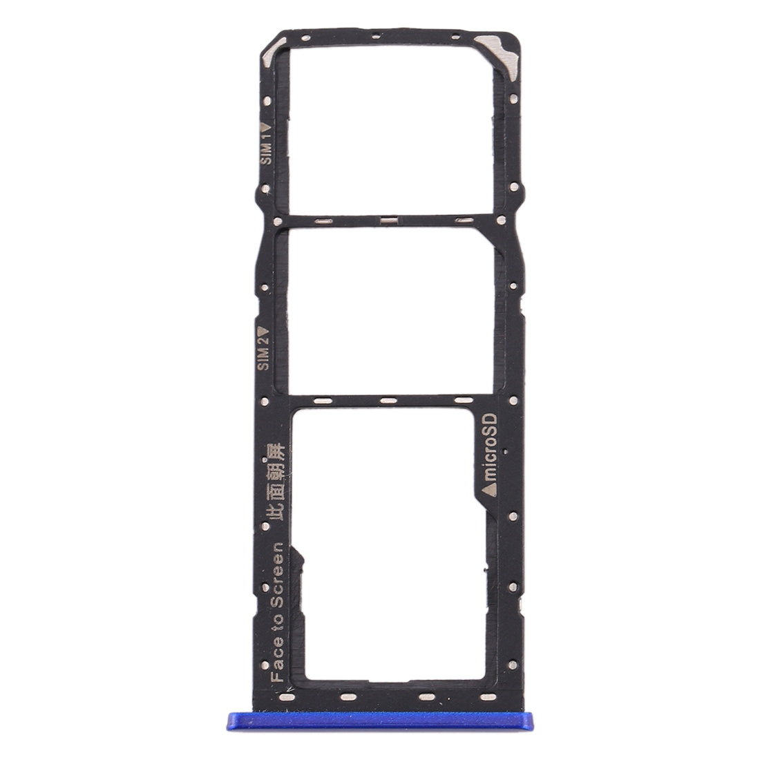 For Realme 2 SIM Card Tray + SIM Card Tray + Micro SD Card Tray (Blue)