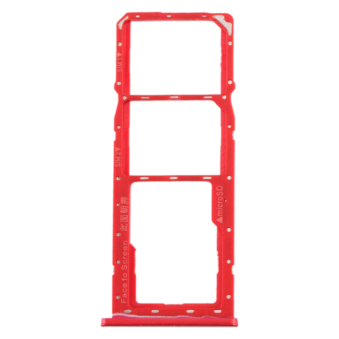 For Realme 2 SIM Card Tray + SIM Card Tray + Micro SD Card Tray (Red)