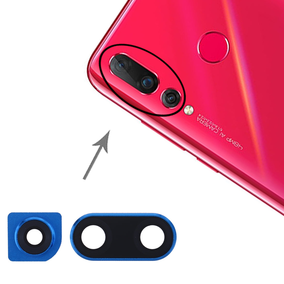 For Huawei Nova 4 Camera Lens Cover (Blue)
