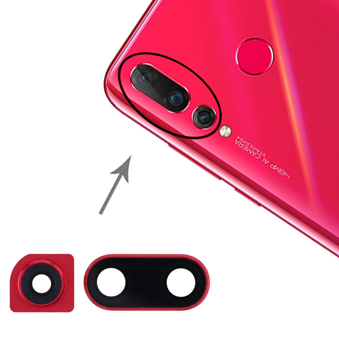 For Huawei Nova 4 Camera Lens Cover (Red)