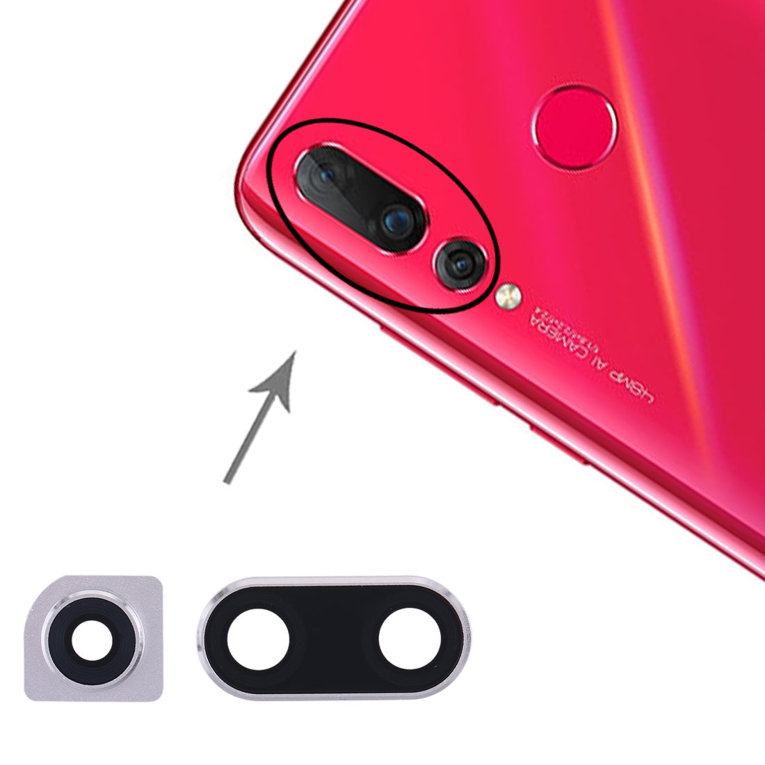 For Huawei Nova 4 Camera Lens Cover (Silver)