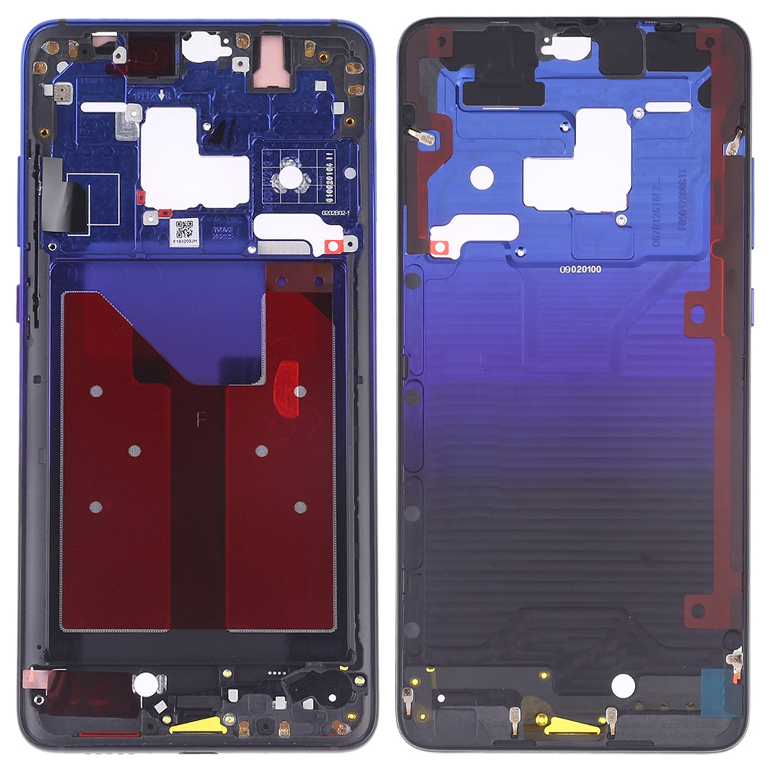 Front Housing LCD Frame Bezel Plate with Side Keys for Huawei Mate 20(Twilight Blue)