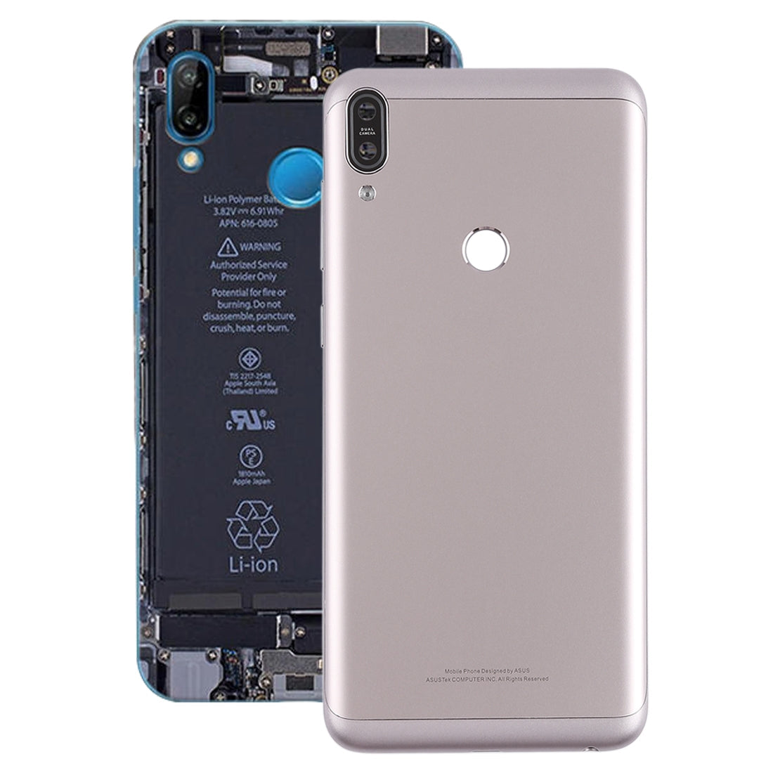 Back Cover with Camera Lens & Side Keys for Asus Zenfone Max Pro (M1) / ZB601KL(Silver)
