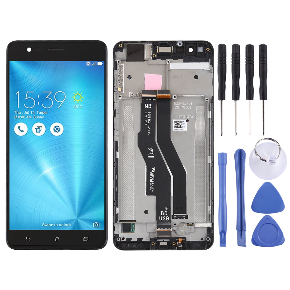 OEM LCD Screen for Asus Zenfone 3 Zoom ZE553KL Digitizer Full Assembly with Frame?Black)