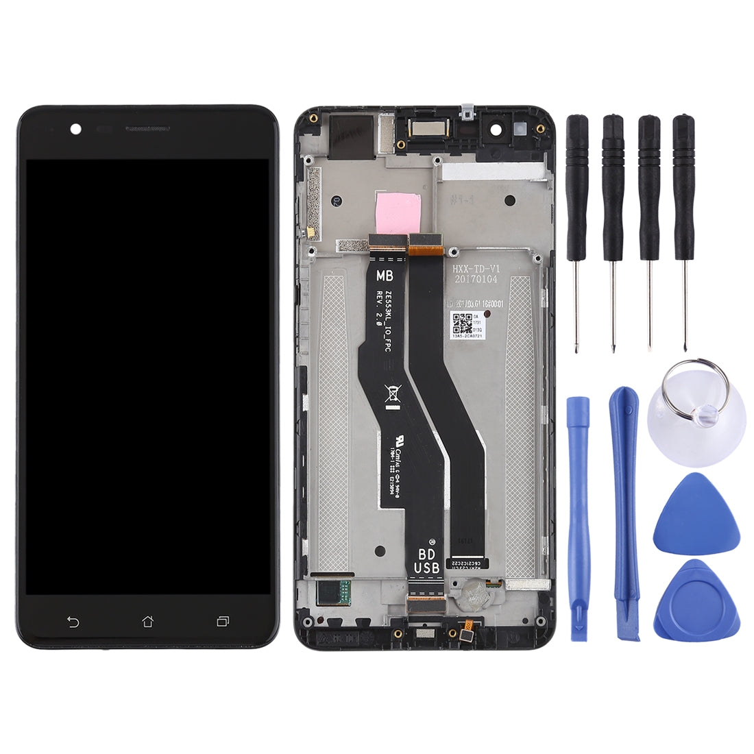 OEM LCD Screen for Asus Zenfone 3 Zoom ZE553KL Digitizer Full Assembly with Frame?Black)