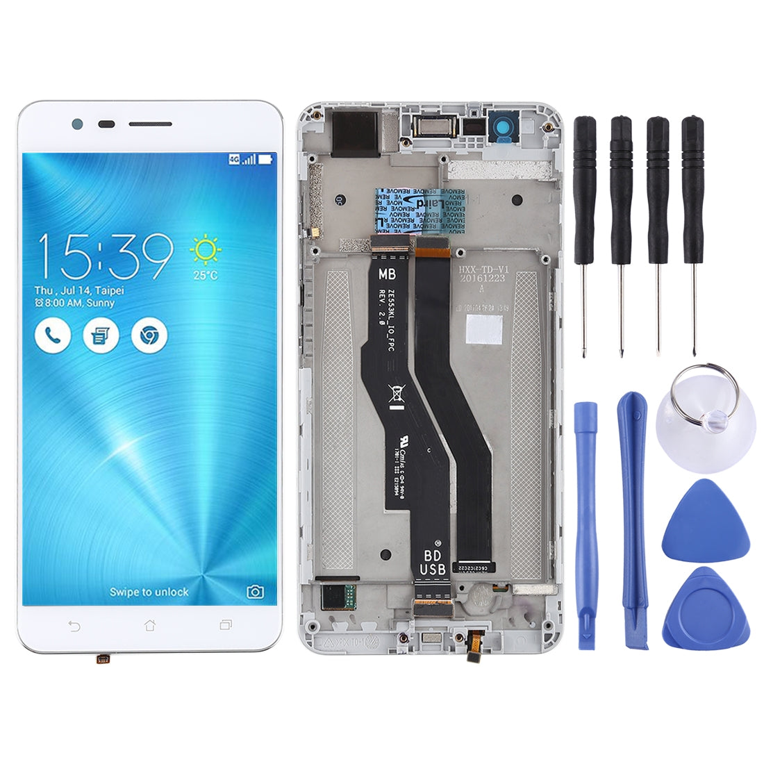 OEM LCD Screen for Asus Zenfone 3 Zoom ZE553KL Digitizer Full Assembly with Frame?White)