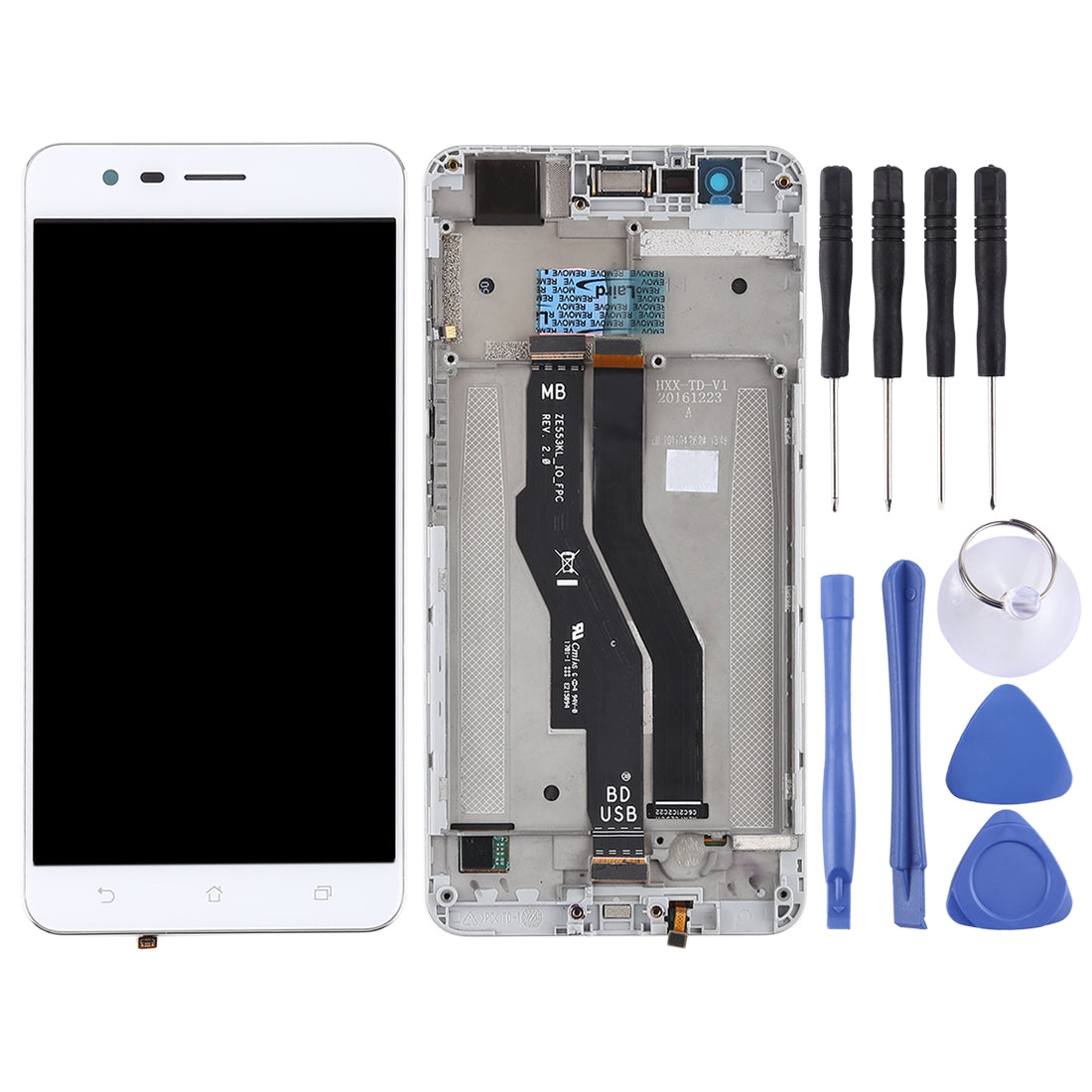 OEM LCD Screen for Asus Zenfone 3 Zoom ZE553KL Digitizer Full Assembly with Frame?White)