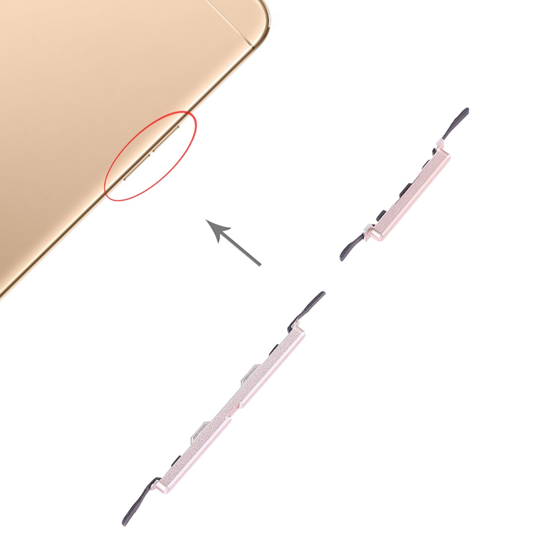 For OPPO A59 Side Keys(Gold)