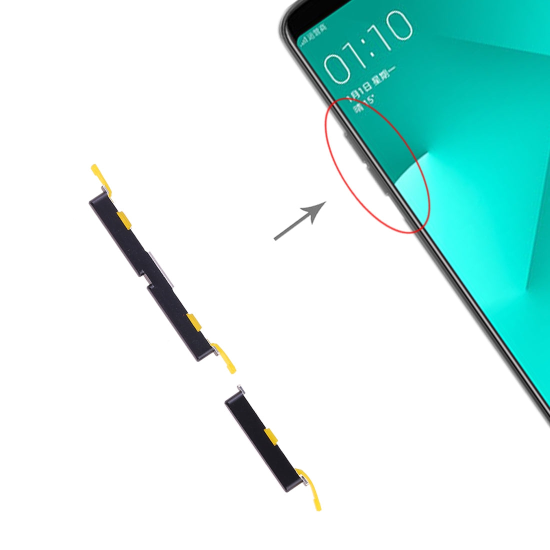 For OPPO A83 Side Keys(Black)