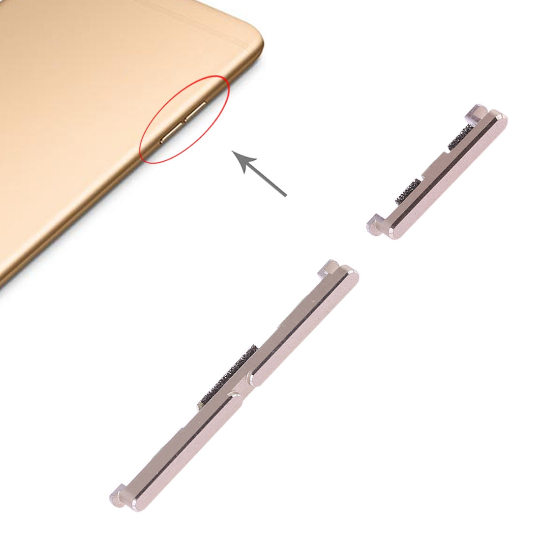 For OPPO R9s Side Keys(Gold)