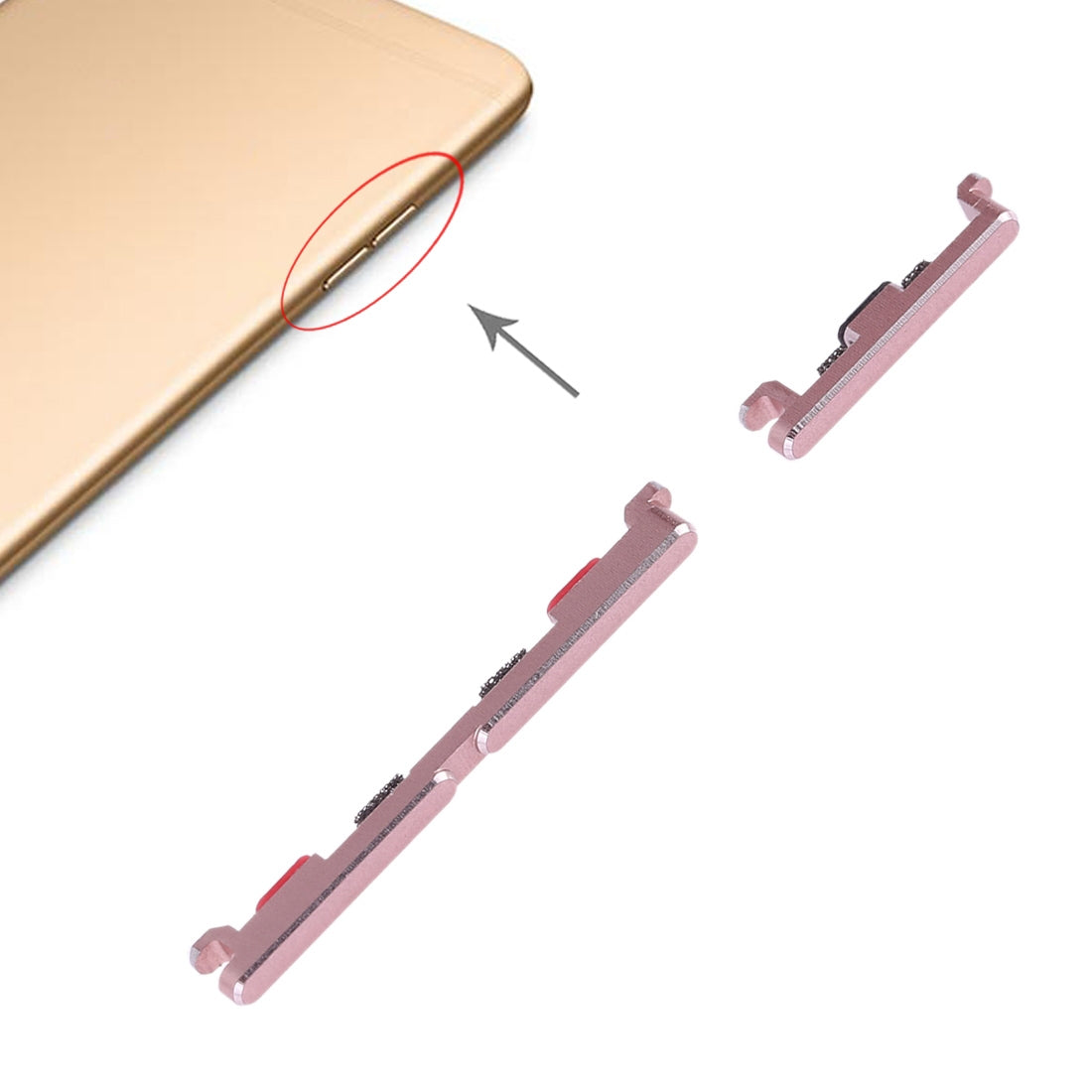 For OPPO R9 Plus Side Keys(Rose Gold)