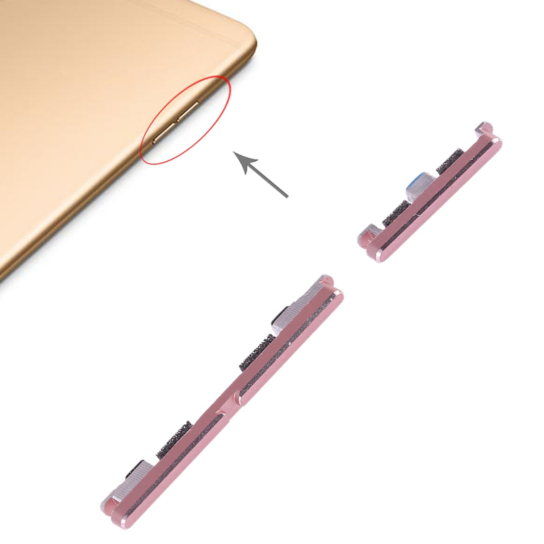 For OPPO R11 Side Keys(Pink)