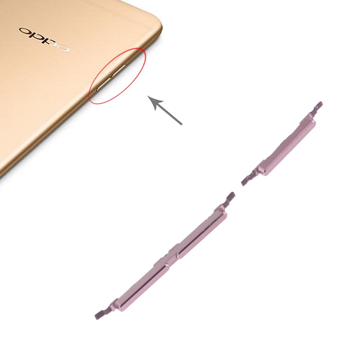 For OPPO A57 Side Keys(Pink)