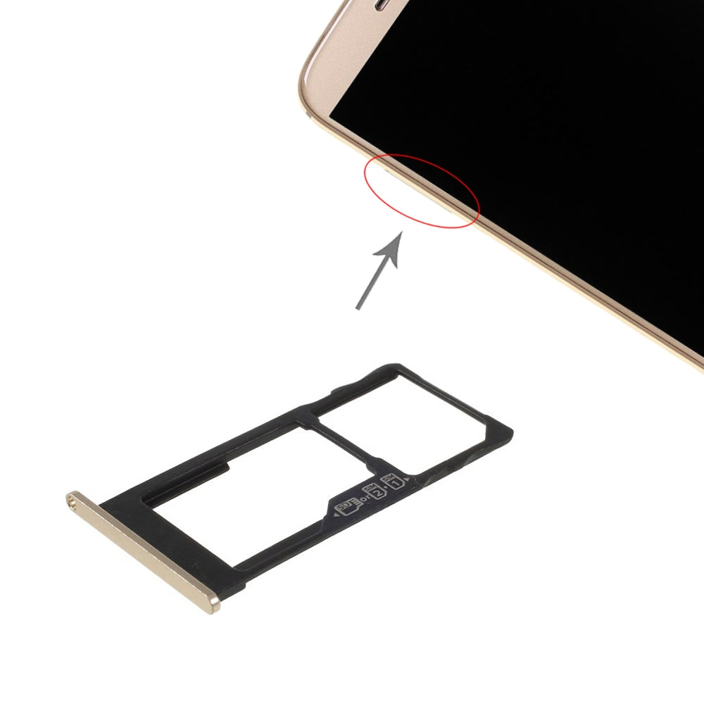 SIM Card Tray + SIM Card Tray / Micro SD Card Tray for Motorola Moto M XT1662 XT1663(Gold)