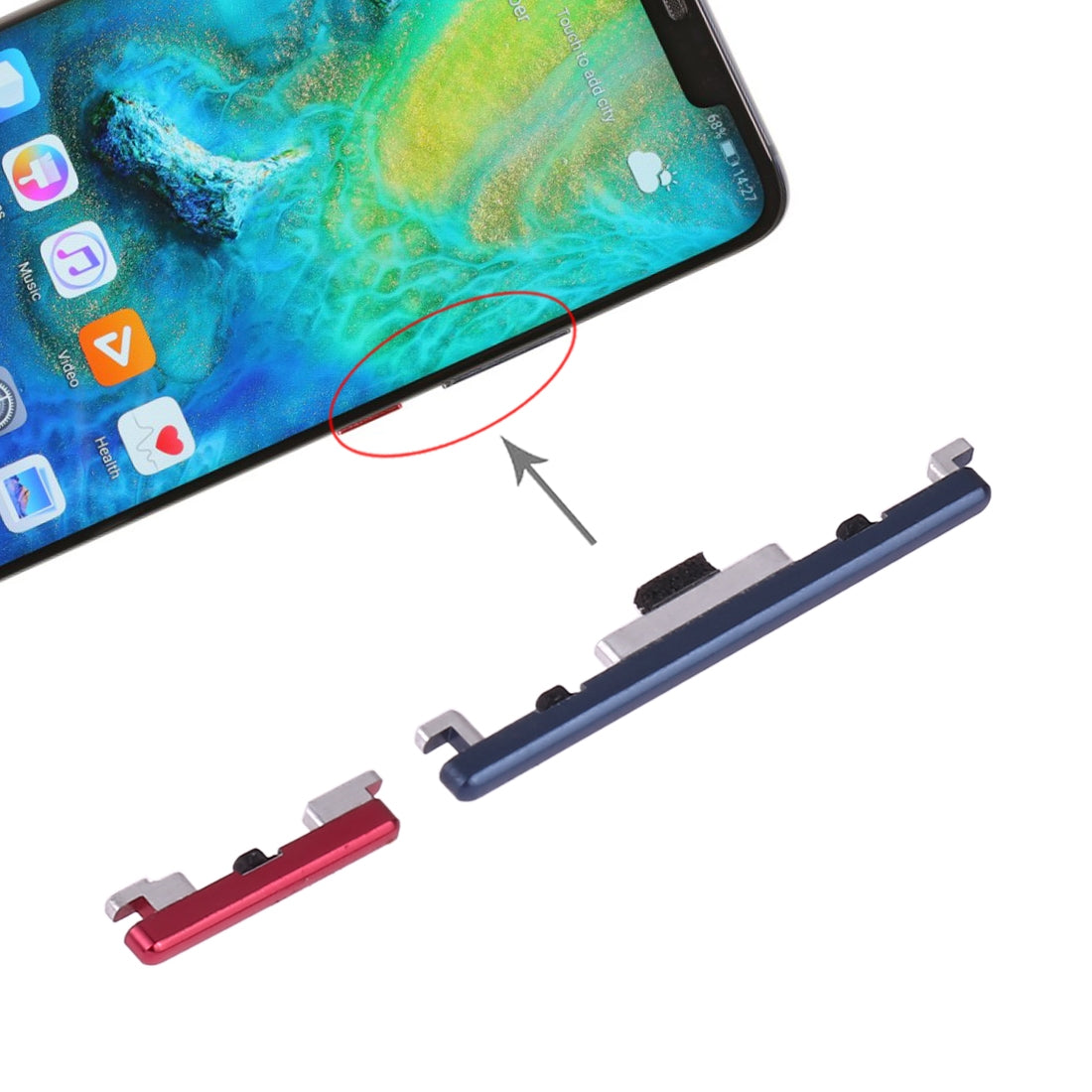 For Huawei Mate 20 Pro Power Button and Volume Control Button (Blue)