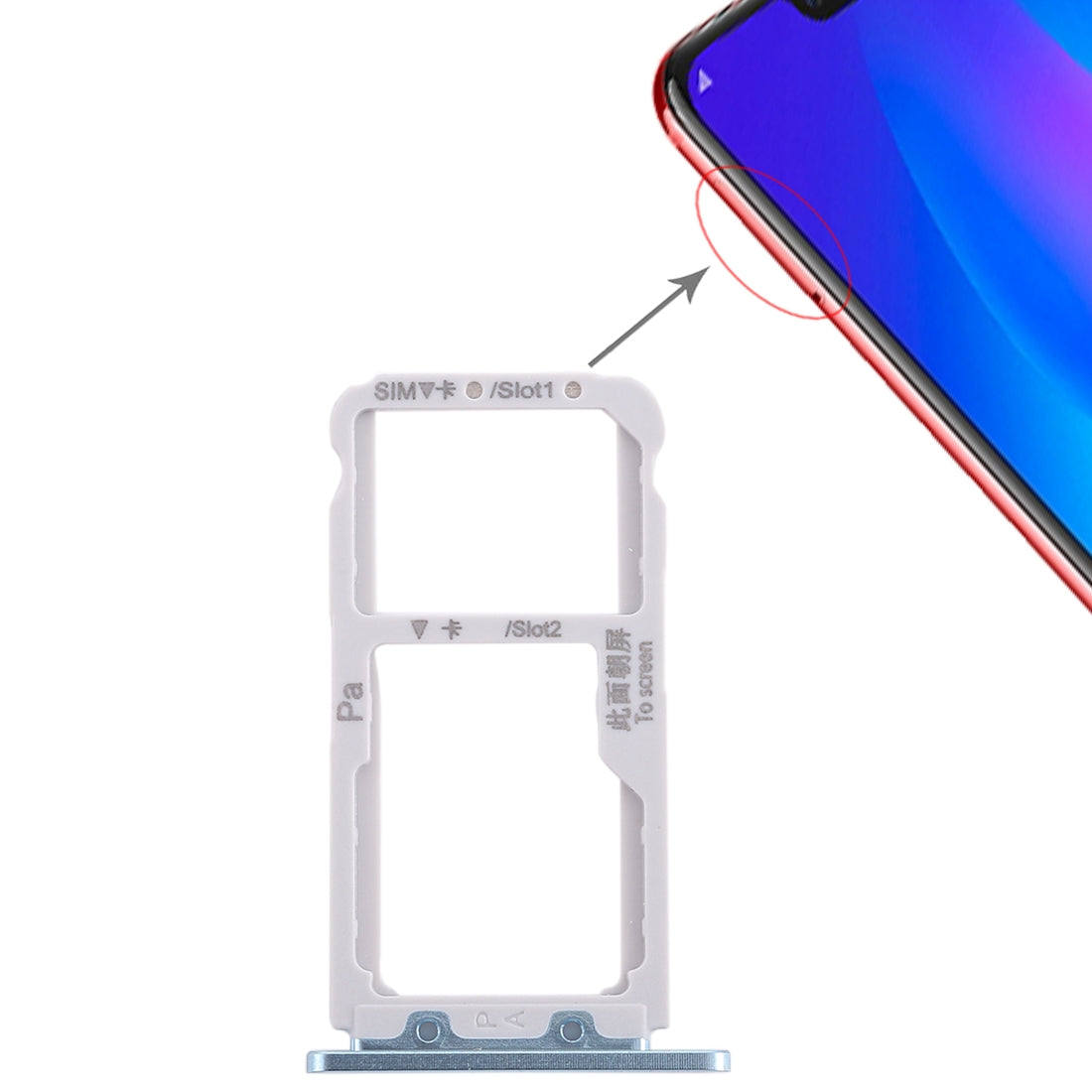 SIM Card Tray for Huawei Nova 3 (Blue)