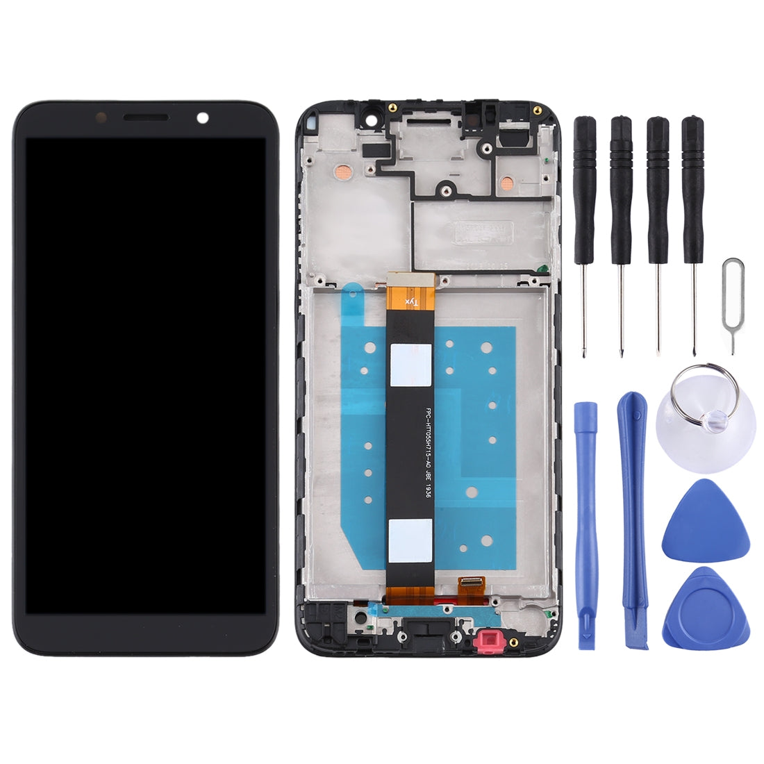 TFT LCD Screen for Motorola Moto E6 Play Digitizer Full Assembly with Frame (Black)