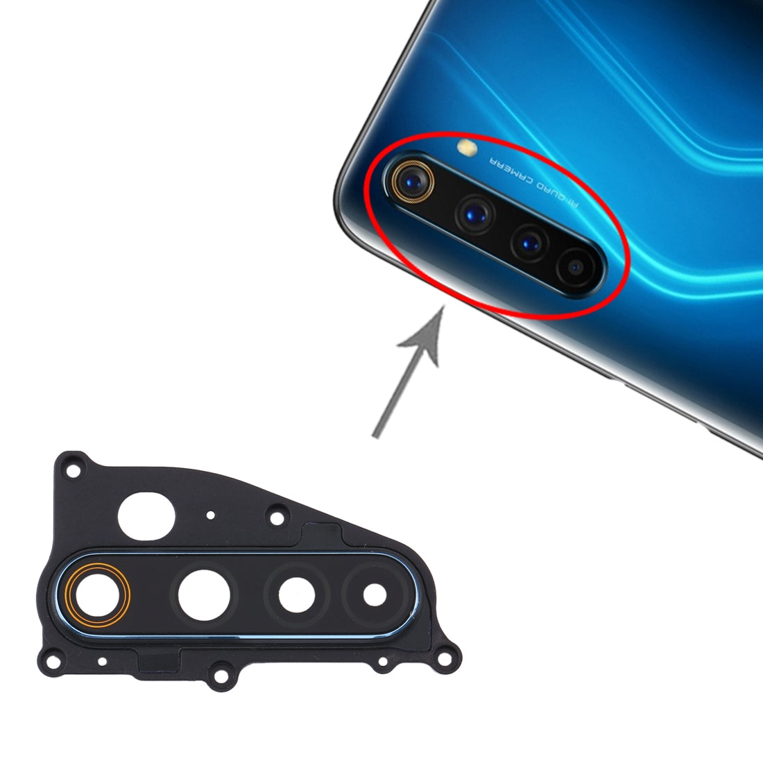 For OPPO Realme 6 Pro Camera Lens Cover (Blue)