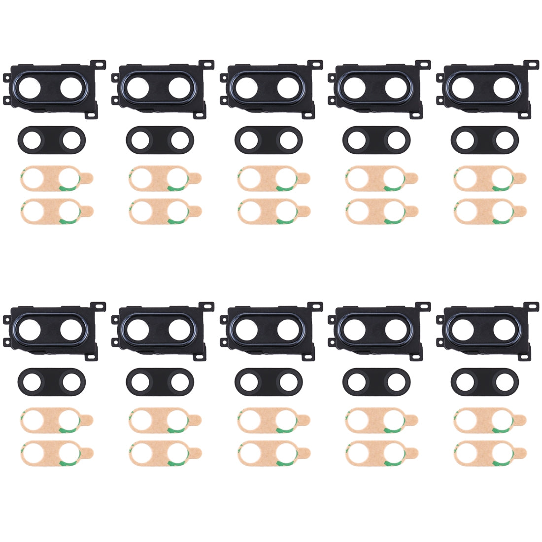 For Huawei Enjoy 9 Plus 10pcs Camera Lens Cover (Black)