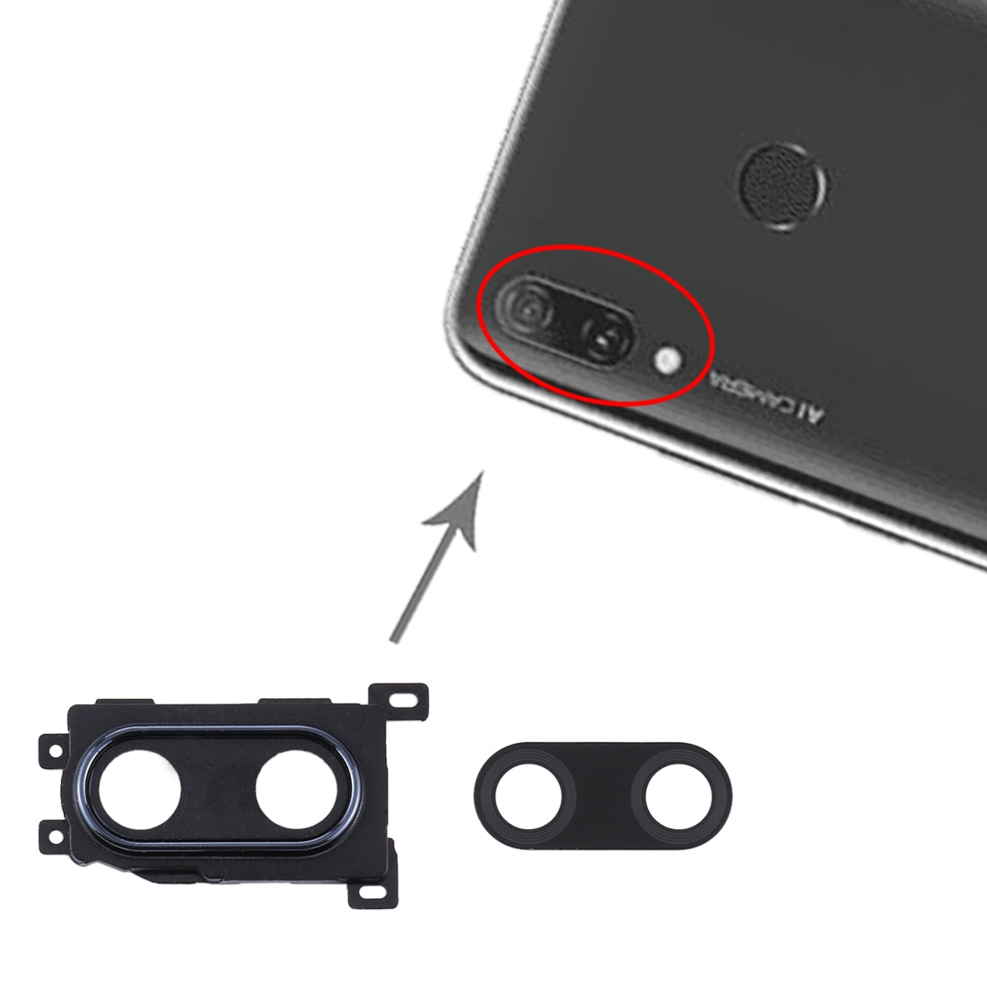 For Huawei Enjoy 9 Plus 10pcs Camera Lens Cover (Black)