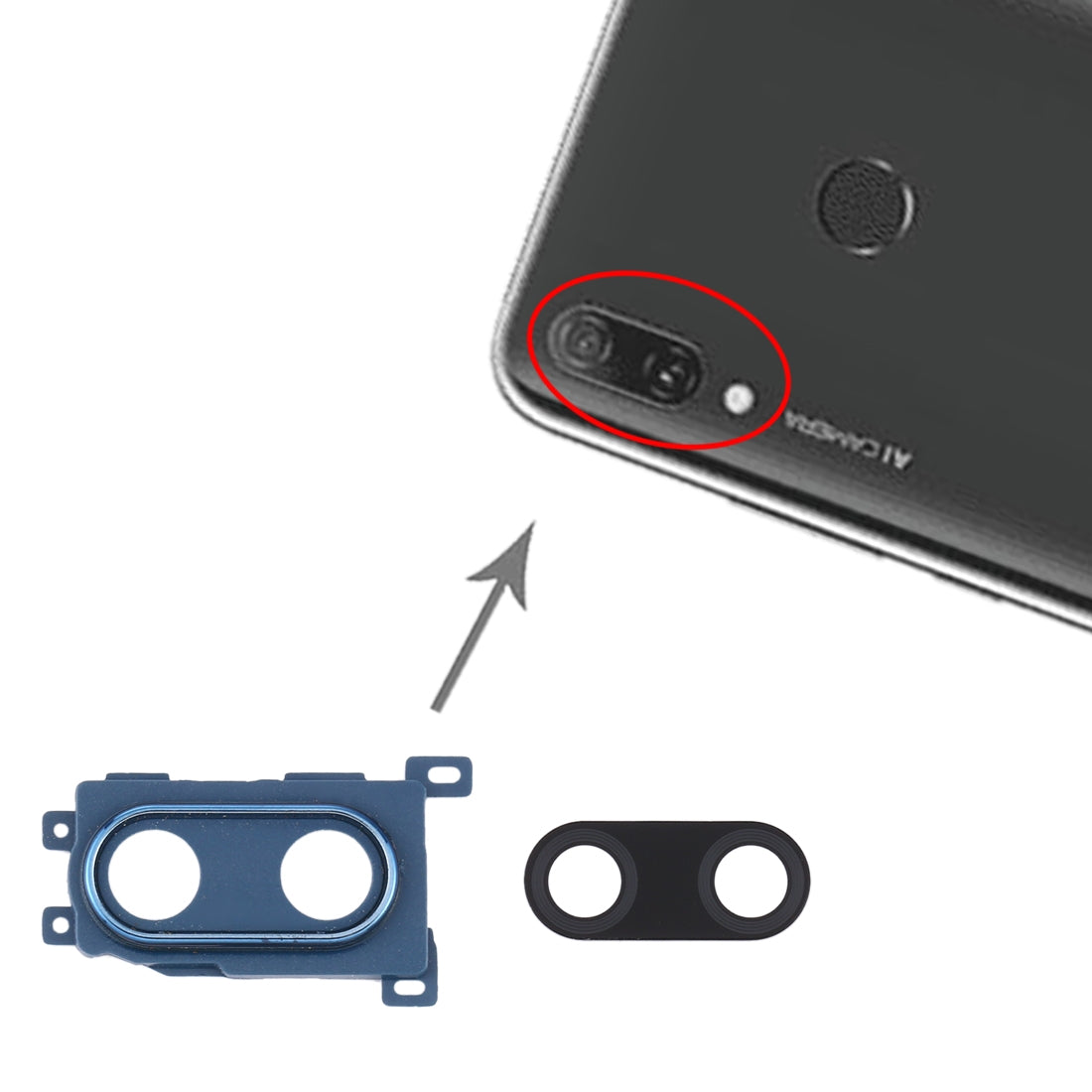 For Huawei Enjoy 9 Plus 10pcs Camera Lens Cover (Blue)
