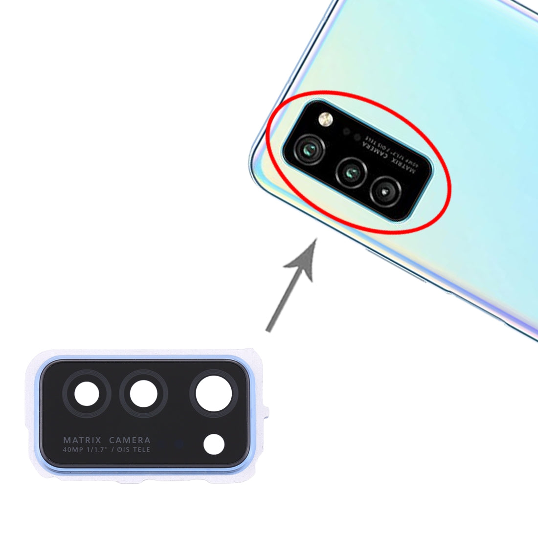 For Huawei Honor V30 10pcs Camera Lens Cover (Blue)