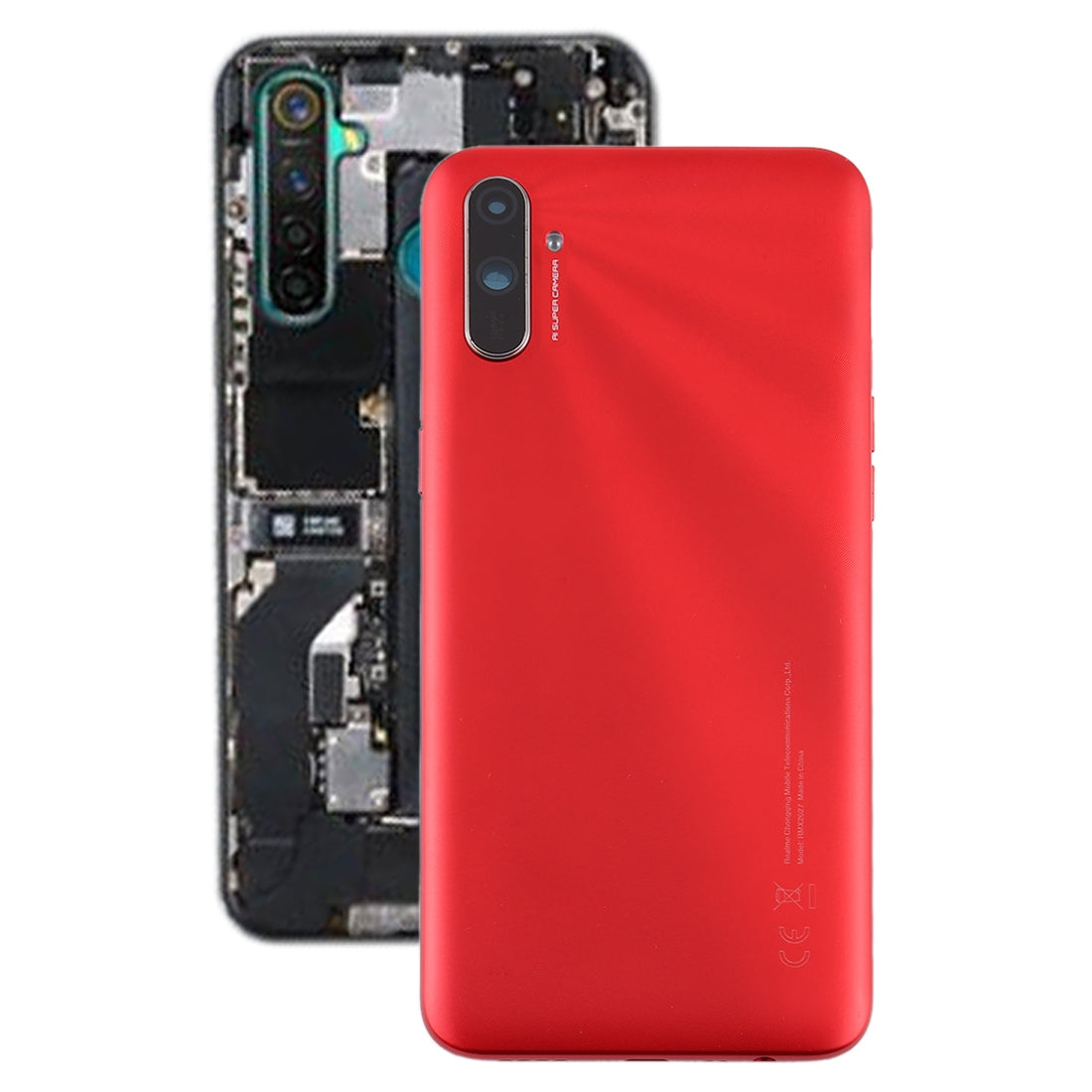 For OPPO Realme C3 Battery Back Cover (Red)