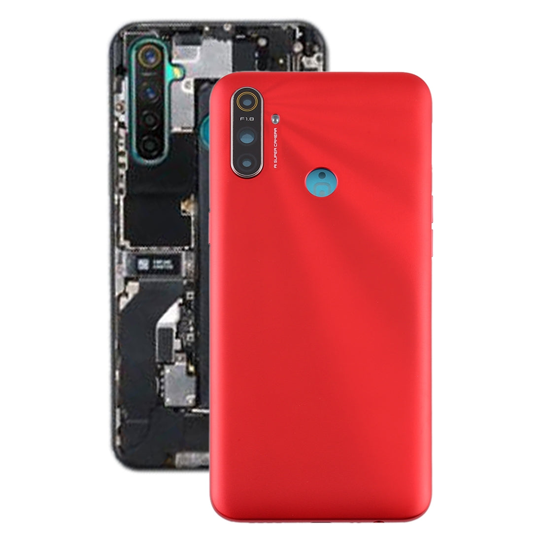 For OPPO Realme C3 3 cameras Battery Back Cover(Red)