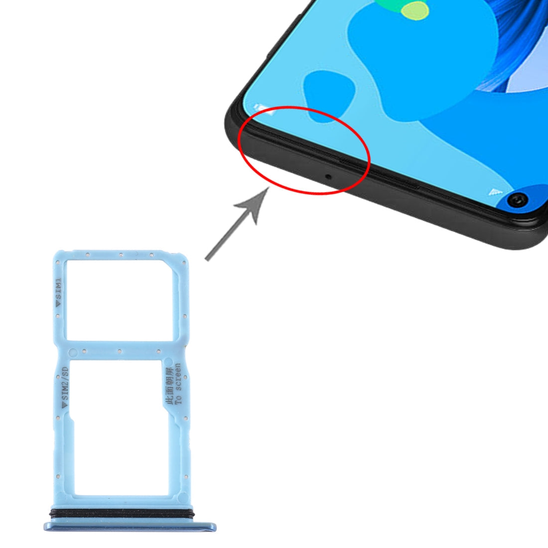 SIM Card Tray + SIM Card Tray / Micro SD Card Tray for Huawei P20 Lite (2019) (Twilight)