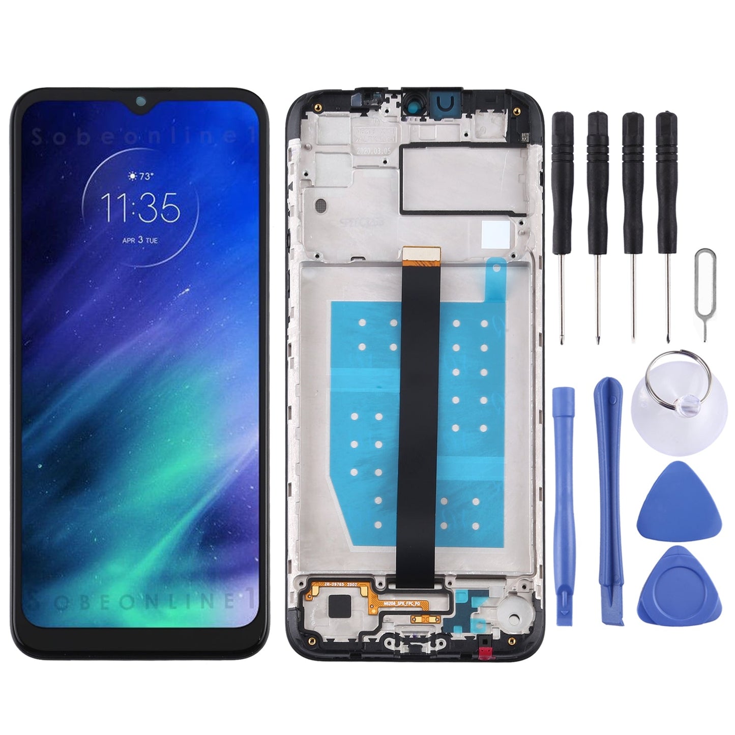 TFT LCD Screen for Motorola One Fusion Digitizer Full Assembly with Frame