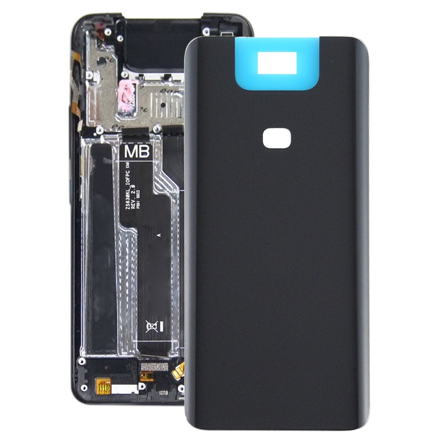Glass Battery Back Cover for Asus Zenfone 6 ZS630KL(Frosted Black)