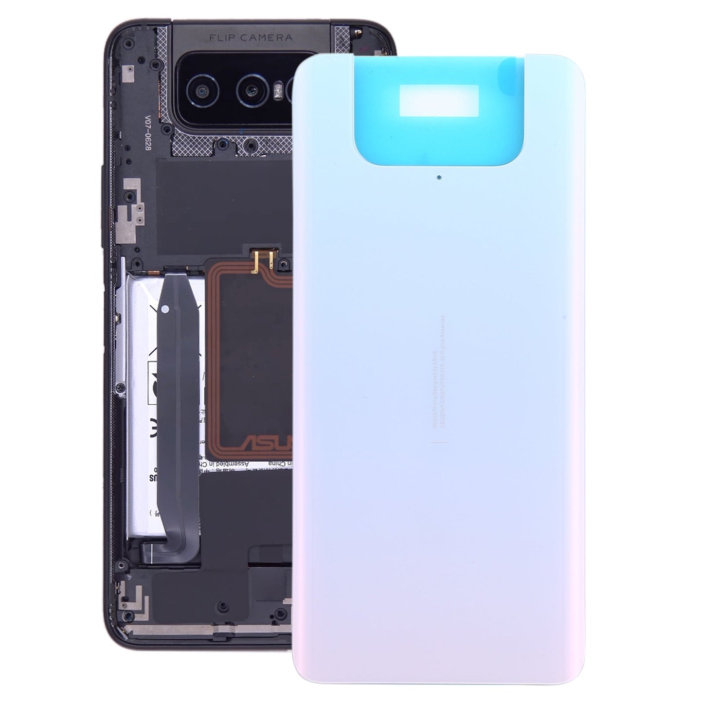 Glass Battery Back Cover for Asus Zenfone 7 ZS670KS(White)