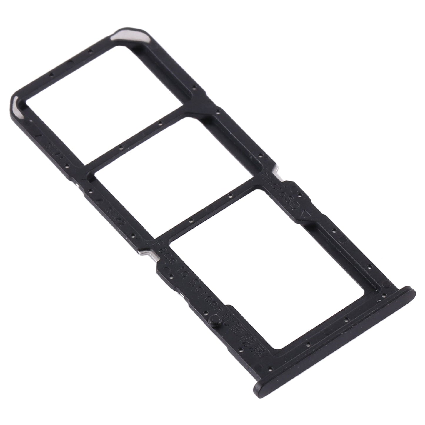For OPPO A32 / A53 4G / A33 2020 / A53s / A11s PDVM00 SIM Card Tray + SIM Card Tray + Micro SD Card Tray(Black)