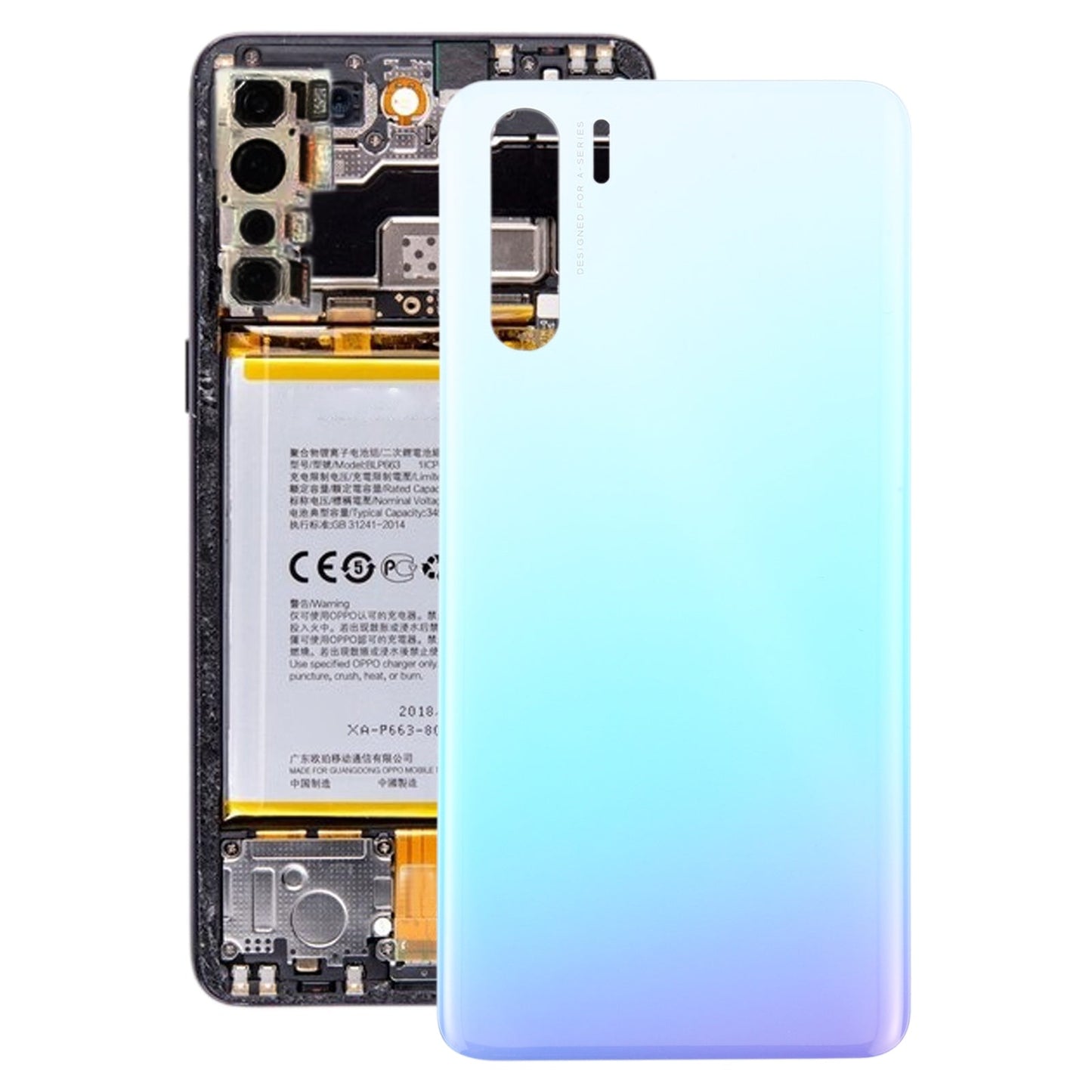 For OPPO A91/F15 PCPM00 CPH2001 CPH2021 Battery Back Cover (Baby Blue)