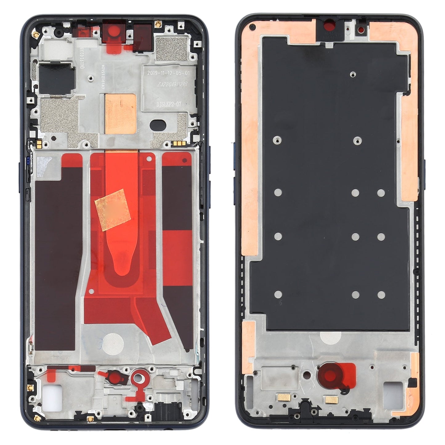 For OPPO Reno3 5G/Reno3 4G PCHM30 CPH2043 Front Housing LCD Frame Bezel Plate (Black)