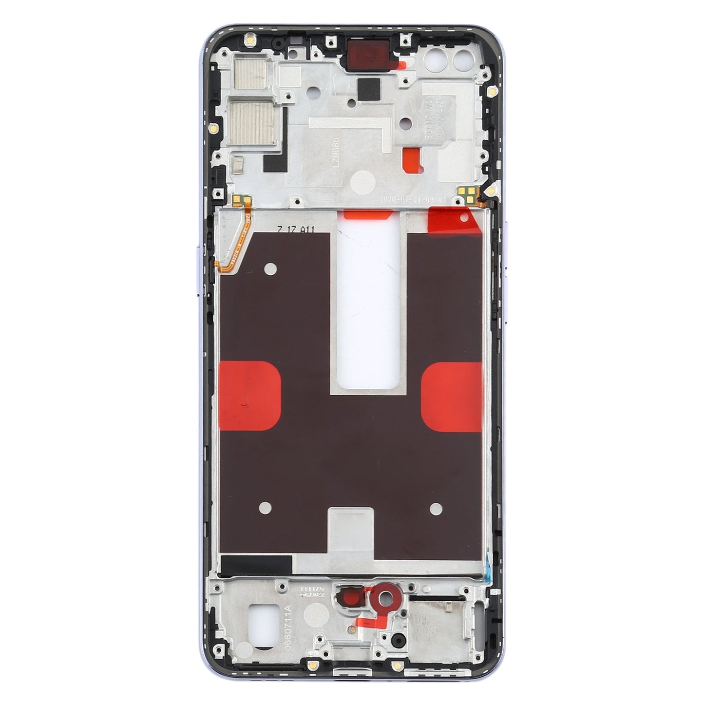 For OPPO Reno4 5G PDPM00, PDPT00, CPH2091 Front Housing LCD Frame Bezel Plate (Purple)