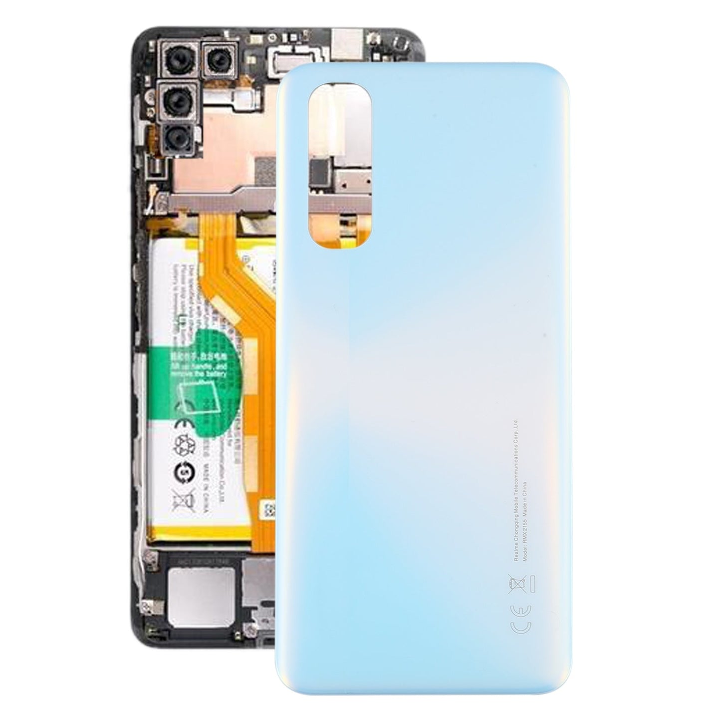 For OPPO Realme 7 / RMX2155 / RMX2151 / RMX2163 Battery Back Cover (White)