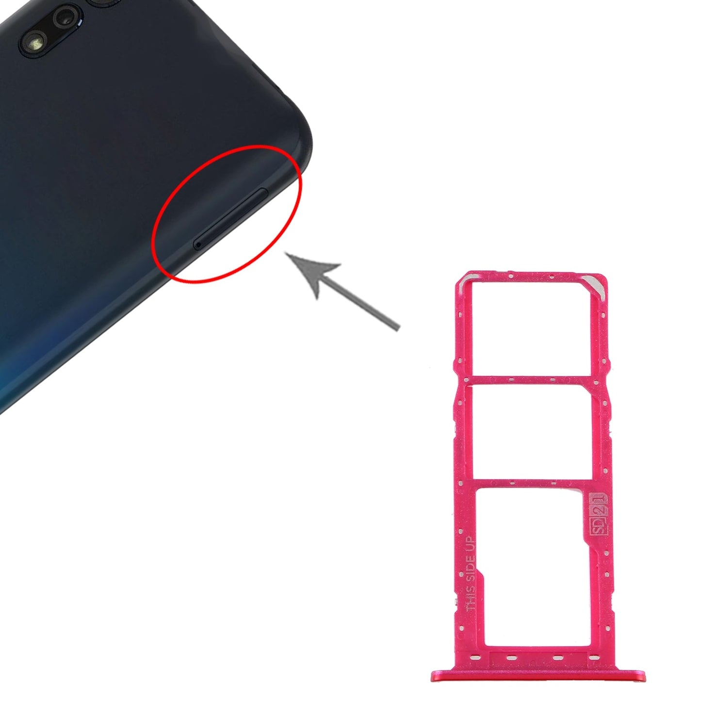 SIM Card Tray + SIM Card Tray + Micro SD Card Tray for Motorola Moto E6 Plus/Moto E6s (2020)/AGA0004/PAGA0004IN/PAGA0033IN/PAGA0033 (Red)