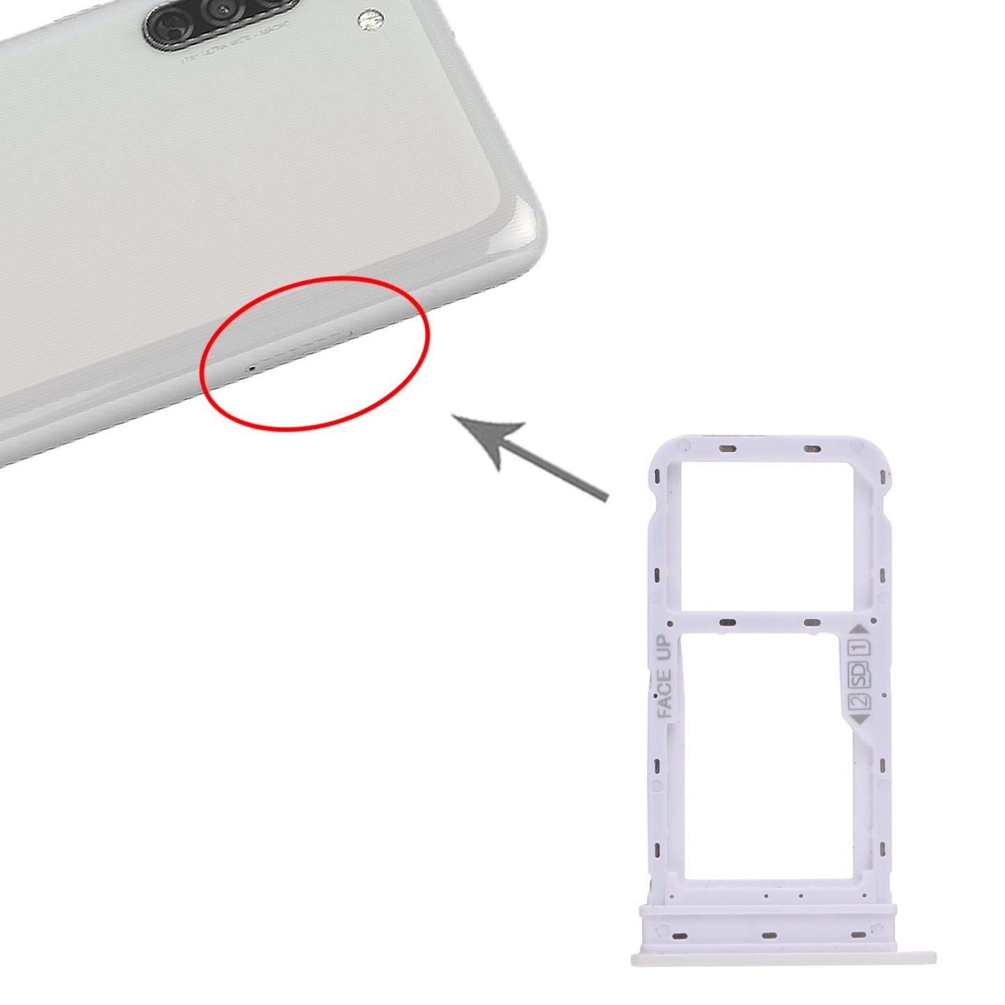 SIM Card Tray + SIM Card Tray / Micro SD Card Tray for Motorola Moto G8 Power (White)